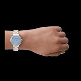 Emporio Armani Three Hand Blue Dial Two Tone Steel Strap Watch for Women - AR11597 Authentic Buy Shop Now