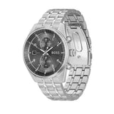 Hugo Boss Skytraveller Chronograph Grey Dial Silver Steel Strap Watch for Men - 1514151 Authentic Buy Shop Now