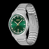 Hugo Boss Candor Green Dial Silver Steel Strap Watch for Men - 1514079 Authentic Buy Shop Now