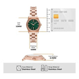 Emporio Armani Federica Analog Green Dial Rose Gold Steel Strap Watch for Women - AR11639 Authentic Buy Shop Now