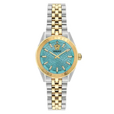 Versace V-Code Analog Turquoise Dial Two Tone Steel Strap Watch for Women - VE8I00524 Authentic Buy Shop Now