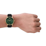 Emporio Armani Minimalist Green Dial Black Leather Strap Watch for Men - AR11601 Authentic Buy Shop Now