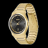 Hugo Boss Candor Black Dial Gold Steel Strap Watch for Men - 1514077 Authentic Buy Shop Now