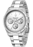 Maserati Competizione Chronograph Silver Dial Silver Steel Strap Watch for Men - R8853100041 Authentic Buy Shop Now