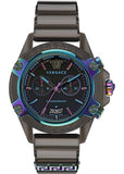 Versace Icon Active Chronograph Black Dial Grey Silicone Strap Watch for Men - VEZ701022 Authentic Buy Shop Now