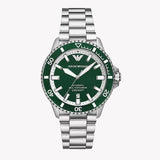 Emporio Armani Sea Explorer Green Dial Silver Steel Strap Watch for Men - AR60080 Authentic Buy Shop Now