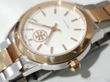 Tory Burch Collins White Dial Two Tone Steel Strap Watch for Women - TBW1305 Authentic Buy Shop Now
