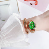Just Cavalli Serpente Metallica Green Dial Rose Gold Steel Strap Watch for Women - JC1L208M0055 Authentic Buy Shop Now