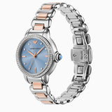 Emporio Armani Three Hand Blue Dial Two Tone Steel Strap Watch for Women - AR11597 Authentic Buy Shop Now