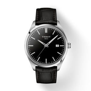 Tissot PR 100 Black Dial Black Leather Strap Watch for Men - T150.410.16.051.00 Authentic Buy Shop Now