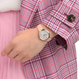 Emporio Armani Modern Silver Dial Pink Leather Strap Watch for Women - AR11160 Authentic Buy Shop Now