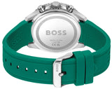 Hugo Boss Runner Chronograph Black Dial Green Silicone Strap Watch for Men - 1514246 Authentic Buy Shop Now