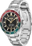 Hugo Boss Runner 3H Black Dial Silver Steel Strap Watch for Men - 1514210 Authentic Buy Shop Now