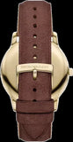 Emporio Armani Minimalist Quartz Gold Dial Brown Leather Strap Watch for Men - AR11610 Authentic Buy Shop Now