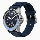Emporio Armani World Explorer GMT Blue Dial Blue Rubber Strap Watch for Men - AR11592 Authentic Buy Shop Now