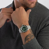Emporio Armani Sea Explorer Green Dial Silver Steel Strap Watch for Men - AR60080 Authentic Buy Shop Now
