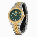 Versace V-Code Analog Green Dial Two Tone Steel Strap Watch for Women - VE8I00424 Authentic Buy Shop Now