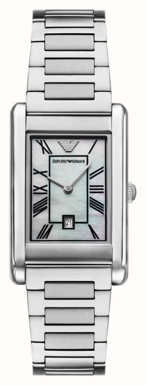Emporio Armani Gino Mother of Pearl Dial Silver Steel Strap Watch for Men - AR11664 Authentic Buy Shop Now