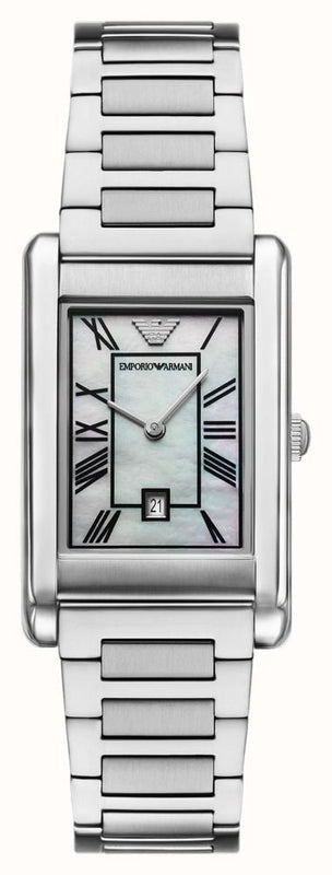 Emporio Armani Gino Mother of Pearl Dial Silver Steel Strap Watch for Men - AR11664 Authentic Buy Shop Now