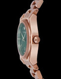 Emporio Armani Federica Analog Green Dial Rose Gold Steel Strap Watch for Women - AR11639 Authentic Buy Shop Now