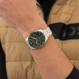 Hugo Boss Tourmaster Chronograph Green Dial Two Tone Steel Strap Watch for Men - 1514287 Authentic Buy Shop Now