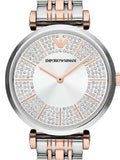 Emporio Armani Gianni T Bar Silver Dial Two Tone Steel Strap Watch for Women - AR11537 Authentic Buy Shop Now
