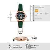 Emporio Armani Mia Meccanico Mother of Pearl Dial Green Leather Strap Watch for Women - AR60073 Authentic Buy Shop Now
