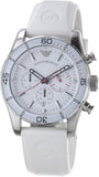 Emporio Armani Sportivo Chronograph White Dial White Rubber Strap Watch for Men - AR5947 Authentic Buy Shop Now