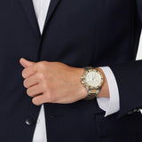 Emporio Armani World Explorer Chronograph Cream Dial Two Tone Steel Strap Watch for Men - AR11606 Authentic Buy Shop Now