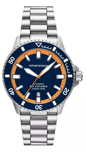 Emporio Armani Sea Explorer Blue Dial Silver Steel Strap Watch for Men - AR60090 Authentic Buy Shop Now