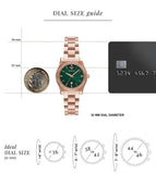 Emporio Armani Federica Analog Green Dial Rose Gold Steel Strap Watch for Women - AR11639 Authentic Buy Shop Now