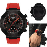 Tissot T Race Chronograph Black Dial Red Rubber Strap Watch for Men - T141.417.37.061.01 Authentic Buy Shop Now
