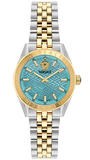 Versace V-Code Analog Turquoise Dial Two Tone Steel Strap Watch for Women - VE8I00524 Authentic Buy Shop Now