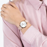 Emporio Armani Modern Silver Dial Pink Leather Strap Watch for Women - AR11160 Authentic Buy Shop Now