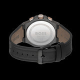 Hugo Boss Taper Chronograph Black Dial Black Leather Strap Watch for Men - 1514089 Authentic Buy Shop Now