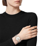 Versace V-Code Analog White Dial Two Tone Steel Strap Watch for Women - VE8I00624 Authentic Buy Shop Now