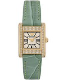 Emporio Armani Classic White Dial Green Leather Strap Watch for Women - AR11661 Authentic Buy Shop Now
