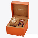 Tory Burch Riva Rose Gold Dial Rose Gold Steel Strap Watch for Women - TBW4037