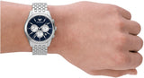 Emporio Armani Antonio Chronograph Blue Dial Silver Steel Strap Watch for Men - AR11582 Authentic Buy Shop Now
