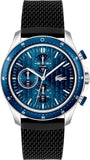 Lacoste Neoheritage Chronograph Blue Dial Black Silicone Strap Watch for Men - 2011252 Authentic Buy Shop Now