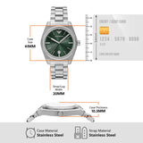 Emporio Armani Frederico Analog Green Dial Silver Steel Strap Watch for Men - AR11621 Authentic Buy Shop Now