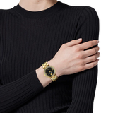 Versace Reve Analog Black Dial Gold Steel Strap Watch for Women - VE8B00624 Authentic Buy Shop Now