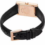 Emporio Armani Genni Silver Dial Black Leather Strap Watch for Women - AR11624 Authentic Buy Shop Now