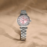 Emporio Armani Gianni T-Bar Pink Dial Silver Steel Strap Watch for Women - AR11686 Authentic Buy Shop Now