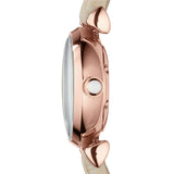 Emporio Armani Gianni T-Bar Silver Dial Beige Leather Strap Watch for Women - AR1687 Authentic Buy Shop Now
