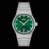 Hugo Boss Candor Green Dial Silver Steel Strap Watch for Men - 1514079 Authentic Buy Shop Now