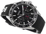 Hugo Boss Runner Chronograph Black Dial Black Silicone Strap Watch for Men - 1514141 Authentic Buy Shop Now