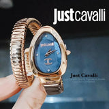 Just Cavalli Glam Evo 4 Blue Dial Rose Gold Steel Strap Watch for Women - JC1L229M0055 Authentic Buy Shop Now