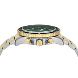 Emporio Armani World Explorer Chronograph Green Dial Two Tone Steel Strap Watch for Men - AR11695 Authentic Buy Shop Now
