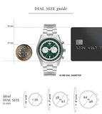 Emporio Armani Racer Chronograph Green Dial Silver Steel Strap Watch for Men - AR11637 Authentic Buy Shop Now